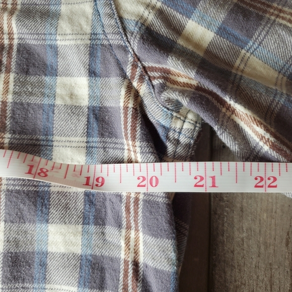 Weatherproof Blue Gray and White Casual Button Down Shirt Men's Size Medium EUC - Picture 7 of 16